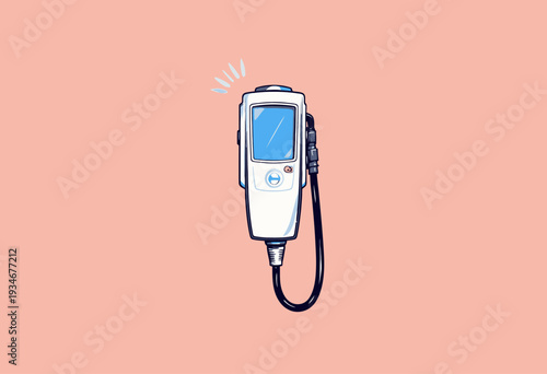 Illustration of a Futuristic Electric Vehicle Charging Station on a Minimalist Background