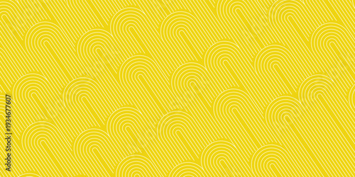Yellow summer background pattern line stripe circle wave zigzag seamless abstract vector design. Summer Background.