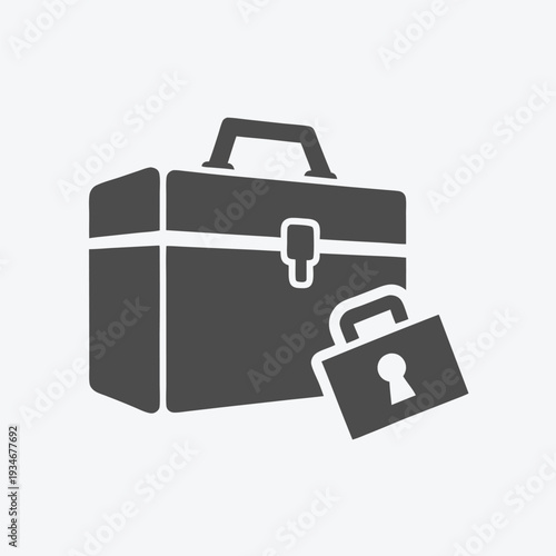 A sleek, black briefcase with a handle shows professional design and modern business equipment