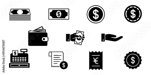 Money, Finance and Payment Vector Icons