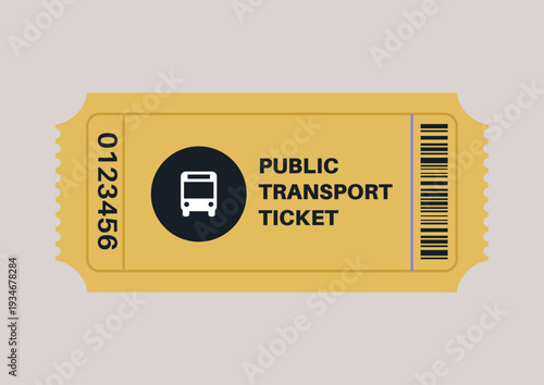 Brightly designed ticket representing public transport offers access to countless adventures in the city, Suitable for travel on trains and buses throughout the day.