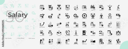 Salary Duotone Editable Icons set
