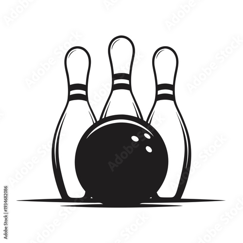 Bold features a bowling ball striking pins for a modern design element