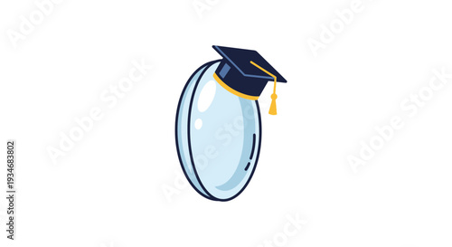 Conceptual Illustration Depicting Academic Achievement And Educational Progression Symbol