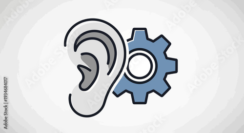 Conceptual Illustration Depicting Auditory Processing and Mechanical Understanding