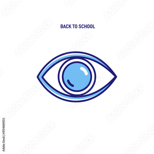 Conceptual Illustration Depicting Back to School Theme with Eye Imagery in Minimalist Style