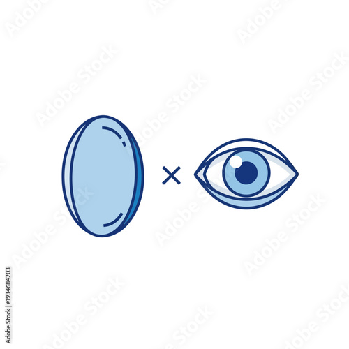 Conceptual Illustration Depicting Contact Lens and Eye, Visual Health and Vision Care Concept
