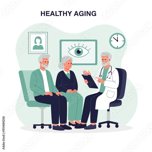 Comprehensive Elderly Healthcare Consultation Demonstrating Positive Aspects Of Aging and Wellness