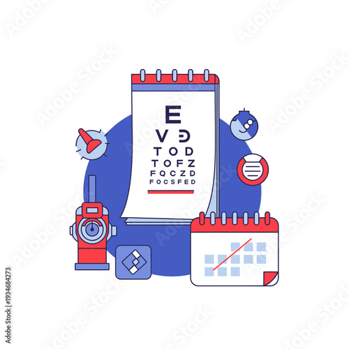 Comprehensive Eye Care and Vision Testing: A Detailed Illustration of Eye Health Analysis