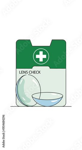 Conceptual Illustration Depicting Contact Lenses Inspection and Eye Care Essentials Presentation