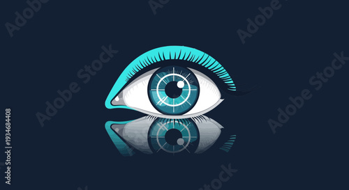 Conceptual Illustration Of A Digital Eye With A Futuristic And Observational Vibe