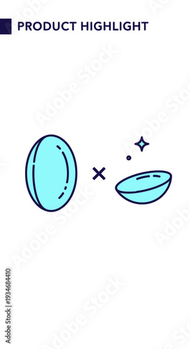 Conceptual Illustration Depicting Contact Lenses, Ideal for Medical and Vision Care Advertising