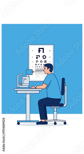 Comprehensive Eye Examination: A Detailed Illustration of Vision Testing for Optimal Eyecare