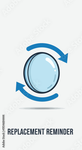 Conceptual Illustration Depicting Cycle, Refresh, Renew, With Replacement Reminder Message