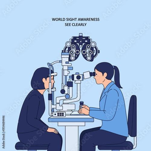 Comprehensive Eye Examination: A Doctor Scrutinizes A Patient's Vision Using Advanced Ophthalmic