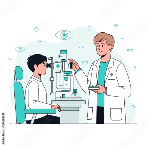 Comprehensive Eye Examination: A Patient Receives Vision Care and Professional Diagnosis