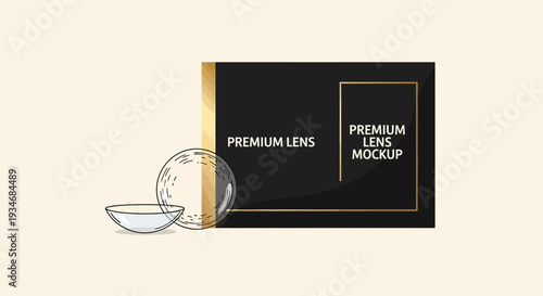 Conceptual Illustration Premium Lens Design Mockup, Featuring Modern Design Elements