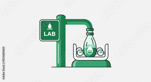 Conceptual Laboratory Illustration Depicting Scientific Experiments And Eye Health Research