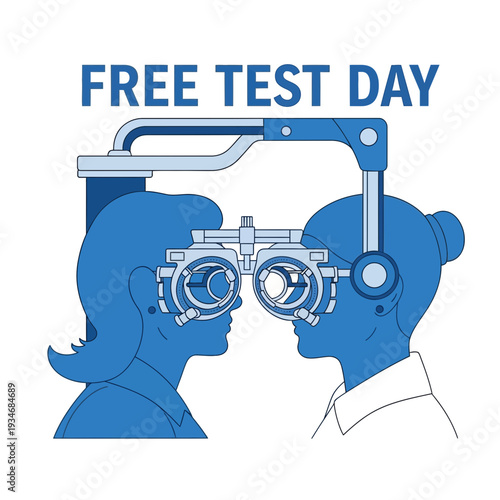 Comprehensive Eye Examination: Free Vision Screening Day Showcasing Modern Optical Technology
