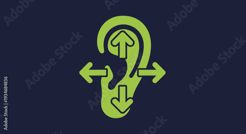 Conceptual Representation Of Hearing And Directional Sound Perception In Graphic Design