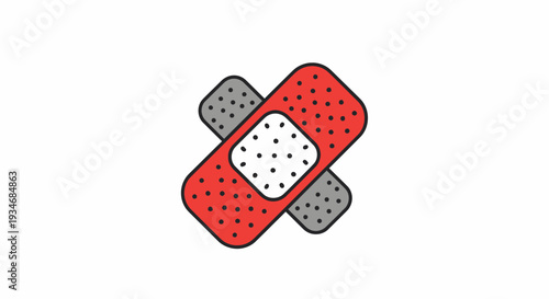 Crossed Bandage Icon Depicting Aid And Remedy For Health Related Problems