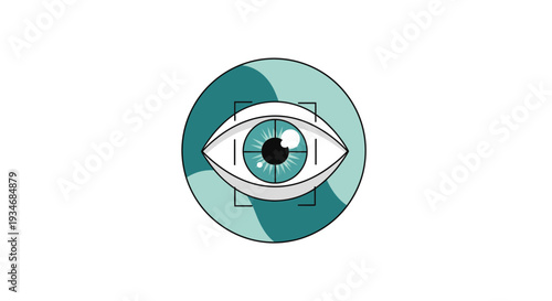 Conceptual Illustration Depicting Eye Examination and Data Analysis Focus Visualization