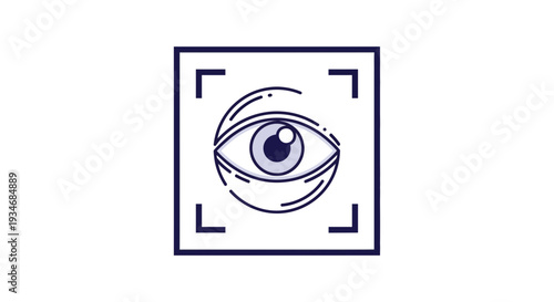Conceptual Representation Of Vigilance and Surveillance With Focused Eye Icon Design