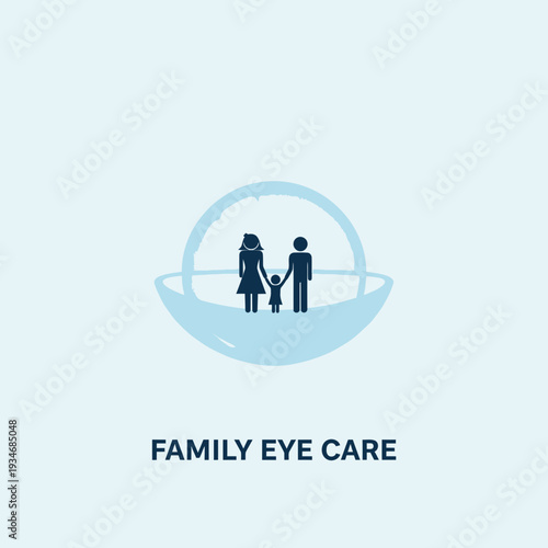 Conceptual Illustration Depicting Family Wellbeing and Vision Care Solutions In Supportive Circle