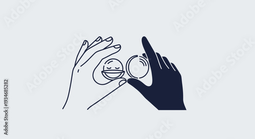 Conceptualizing Connection: Hands Interacting With Abstract Smiling Icons of Satisfaction