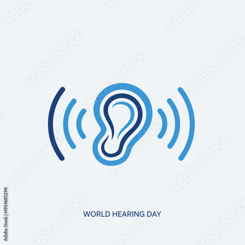 Conceptual Illustration Depicting Healthy Hearing and Sound Waves on World Hearing Day Celebration