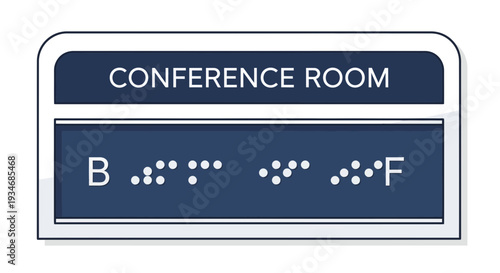 Conference Room Signage Design Featuring Braille and Contemporary Minimalist Style