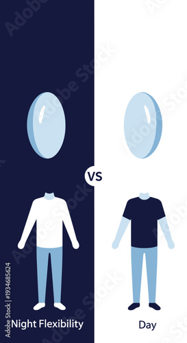 Conceptual Illustration Depicting Night Versus Day: Flexibility and Visionary Perspective