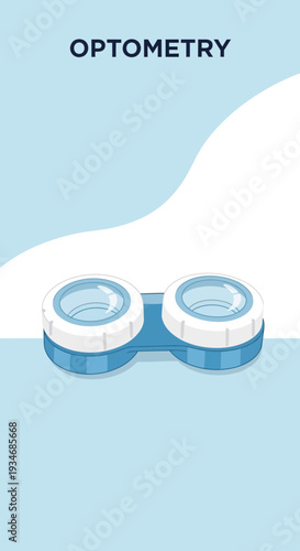 Conceptual Illustration Depicting Optometry and Contact Lens Storage For Vision Care