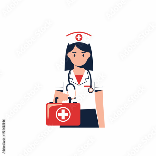 Dedicated Healthcare Professional Ready To Provide Aid With Medical Case And Stethoscope