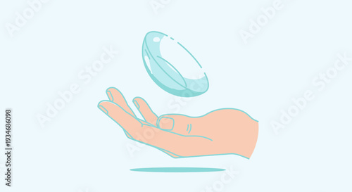Contact Lens Resting Upon an Open Hand Depicting Vision and Clarity Visuals