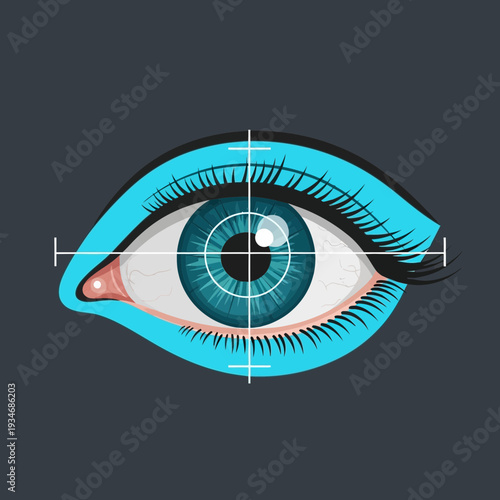 Conceptual Illustration Depicting Targeted Surveillance Focused on the Human Eye with Precision Aim