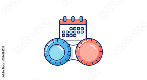 Contact Lenses Calendar Visual Depicting Eye Care Appointment Reminders And Schedules