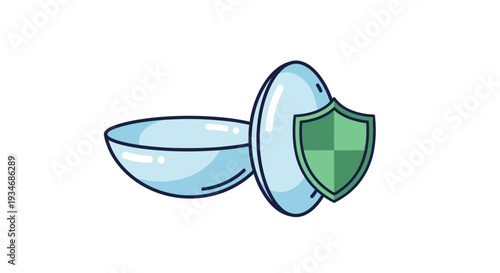 Contact Lenses Illustration: Shielding Vision with Protection and Safeguarding Eyesight