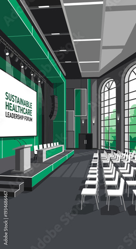 Contemporary Conference Venue for Healthcare Leadership Forum with Modern Design and Ambiance