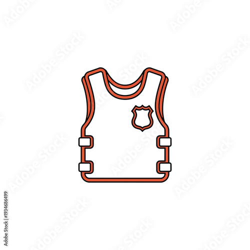 Simple Line Drawing of a Vest.