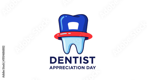 Dental Appreciation Day Celebration: A Cheerful, Illustrated Tooth and Dentist Symbol