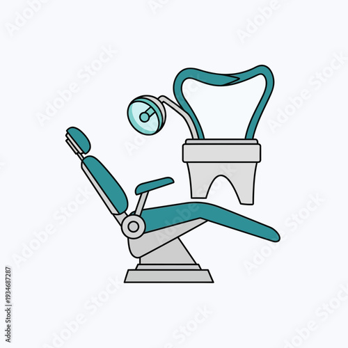 Dental Chair and Tooth Illustration: Promoting Oral Health And Medical Treatment Symbolism