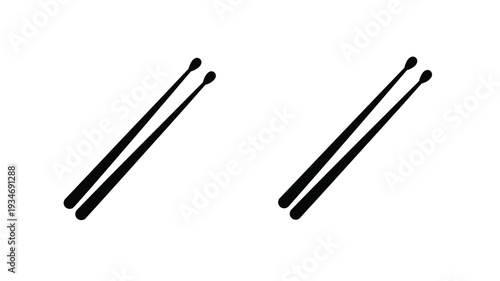 Pair of chopsticks minimalist black design striking silhouette