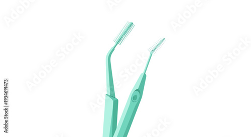Dental Cleaning Tool: Interdental Brush Isolated on a Clean White Backdrop
