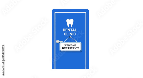 Dental Clinic Entrance With Welcome Sign Indicating New Patient Acceptance