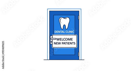Dental Clinic Entrance With Welcome Sign Indicating New Patient Acceptance