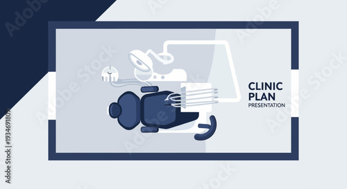 Dental Clinic Presentation: Overhead View of Modern Dental Equipment and Clinic Layout