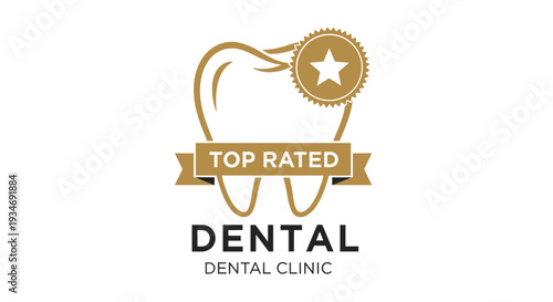 Dental Clinic Icon Depicting Top Rated Service And Quality Teeth Care