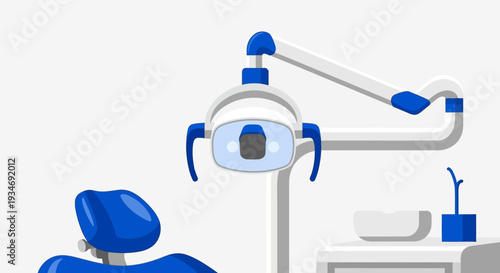 Dental Clinic Illustration Depicting Modern Equipment And Healthcare Visualization