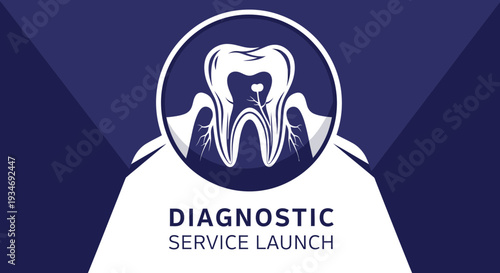 Dental Diagnostic Services Launch Design Featuring Tooth Anatomy in an Abstract Artistic Display